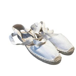 Soludos Lauren Espadrille Ankle Wrap Woven Canvas Sandal Size 6
